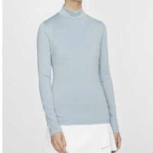 Women's Nike drifit Mock neck light blue Long Sleeve Shirt size small